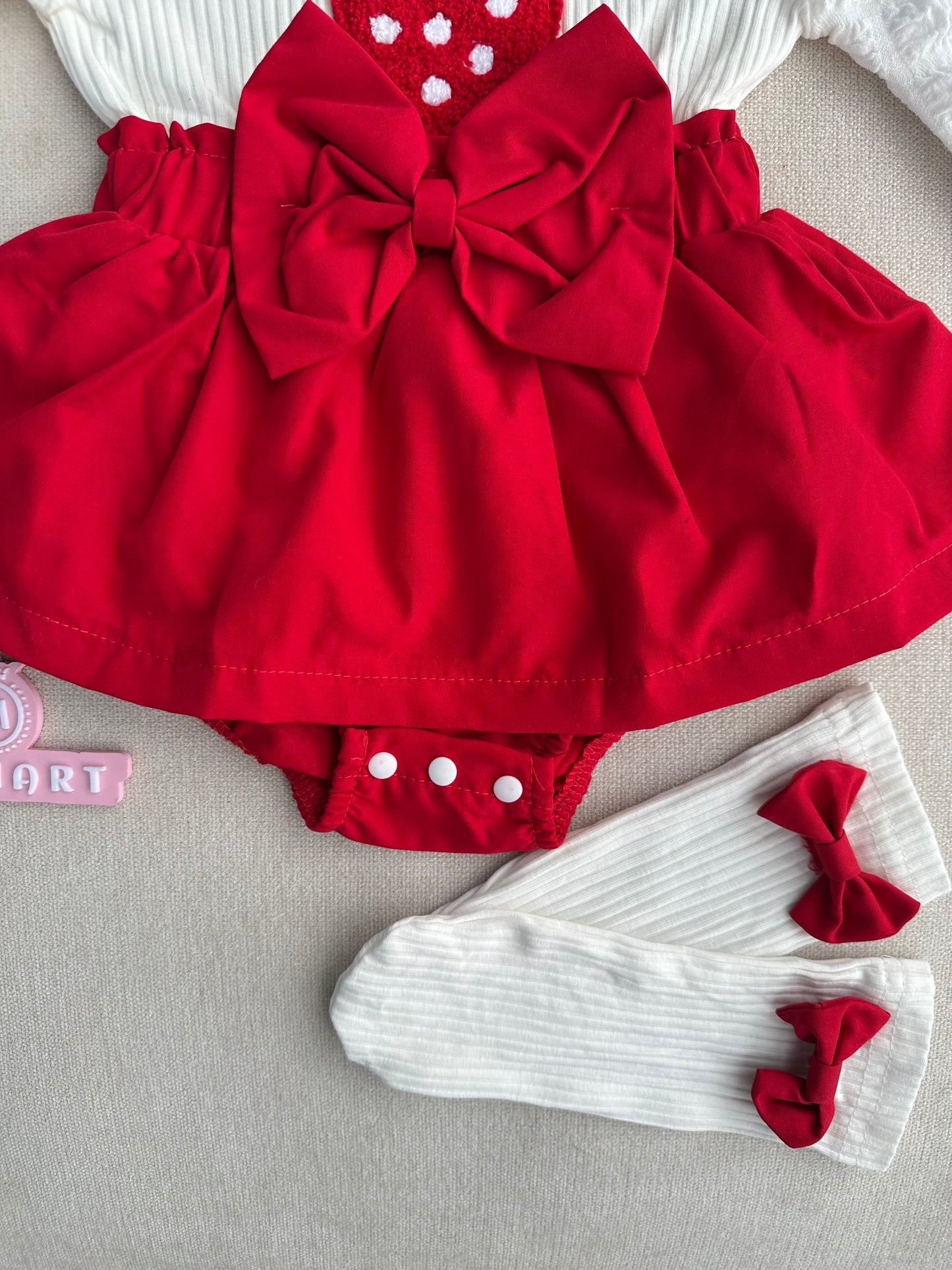 Strawberry 🍓 romper set with headband & socks