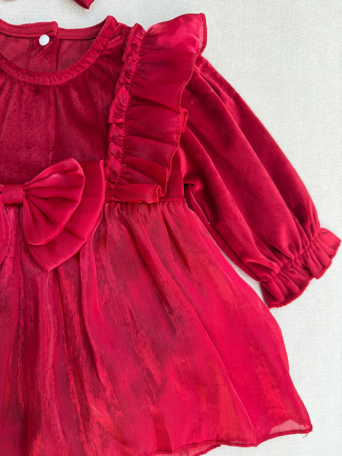 Ruby Velvet Romper Dress 🎀
