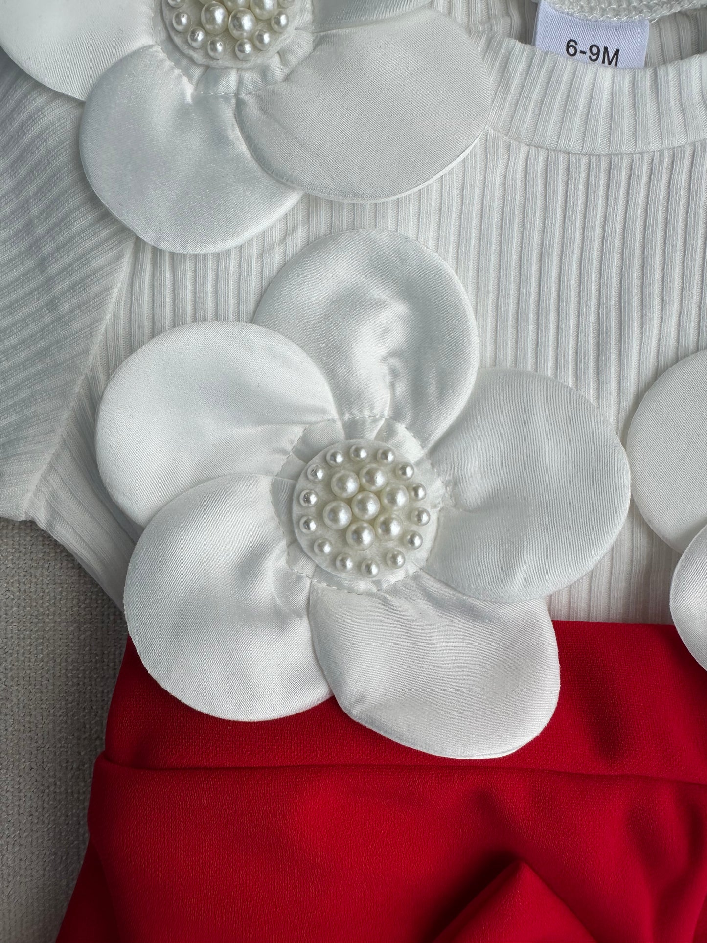 3D flower top & skirt with hat set