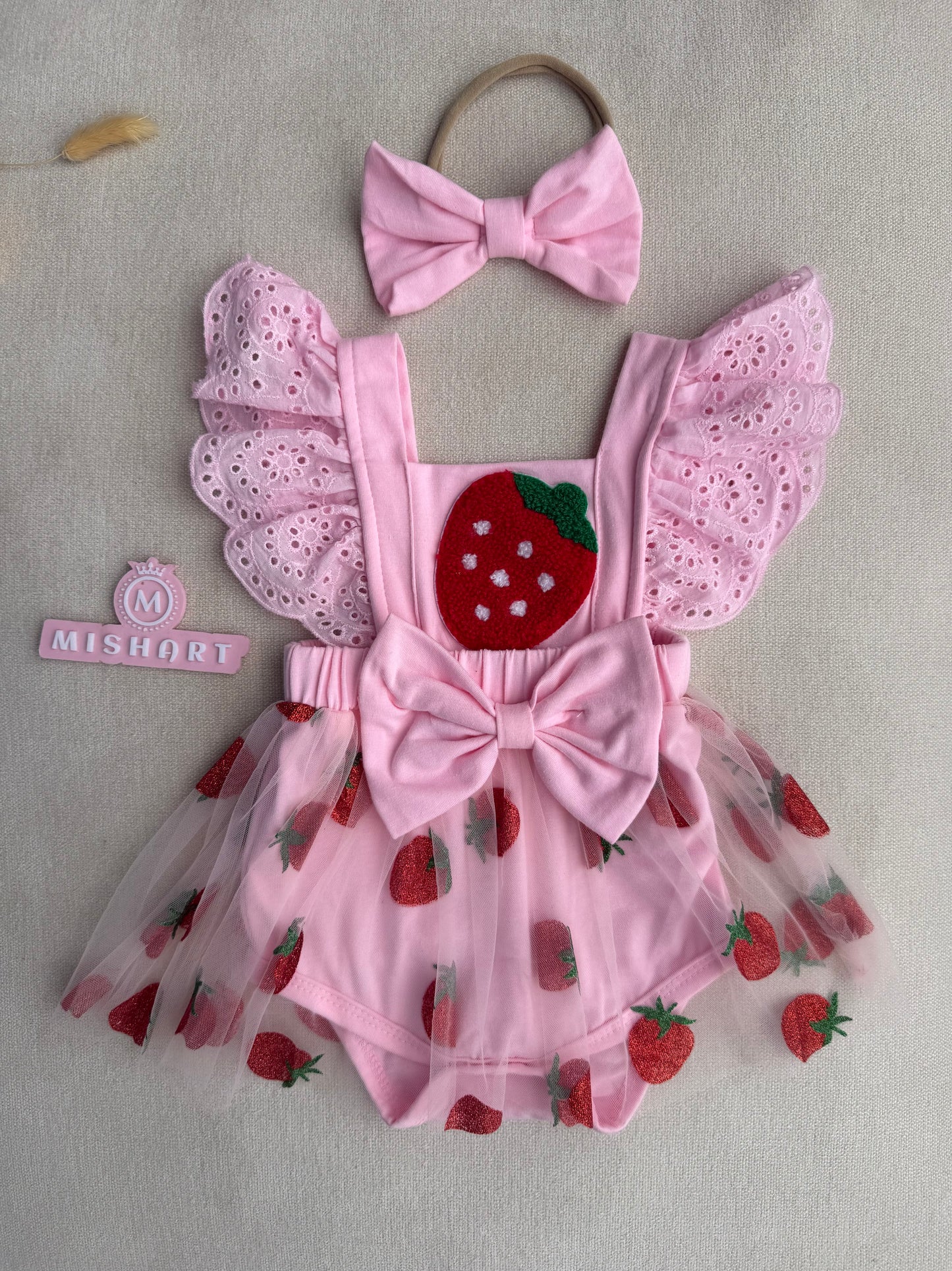 Strawberry Princess Tulle Romper Set