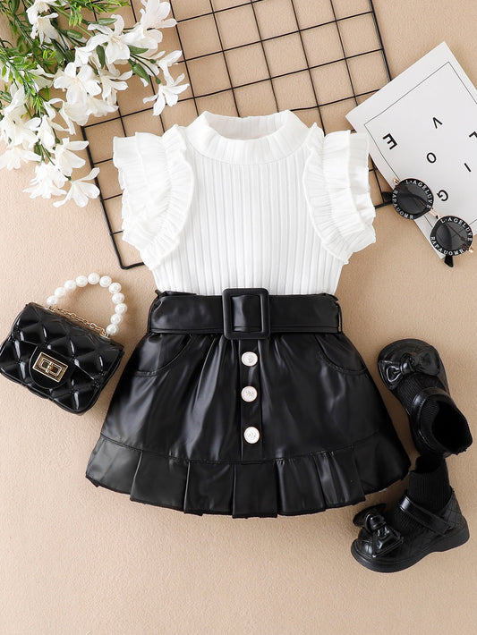 Baby summer 2 pieces suit (skirt top & belt)