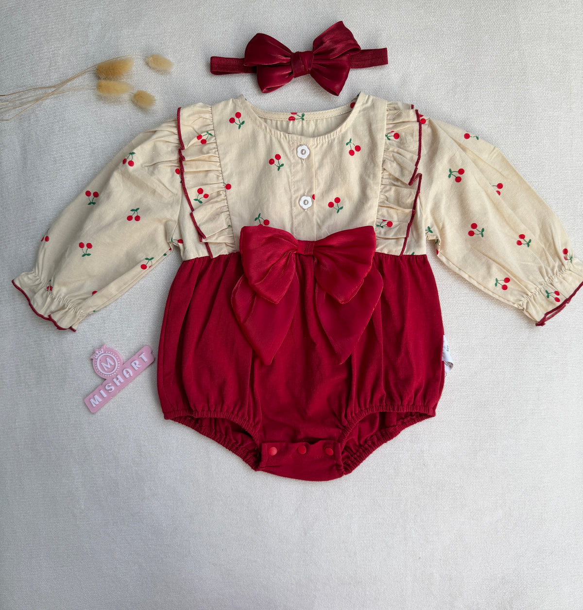 🍒 Cherry Bow Romper Set ❤️🎀
