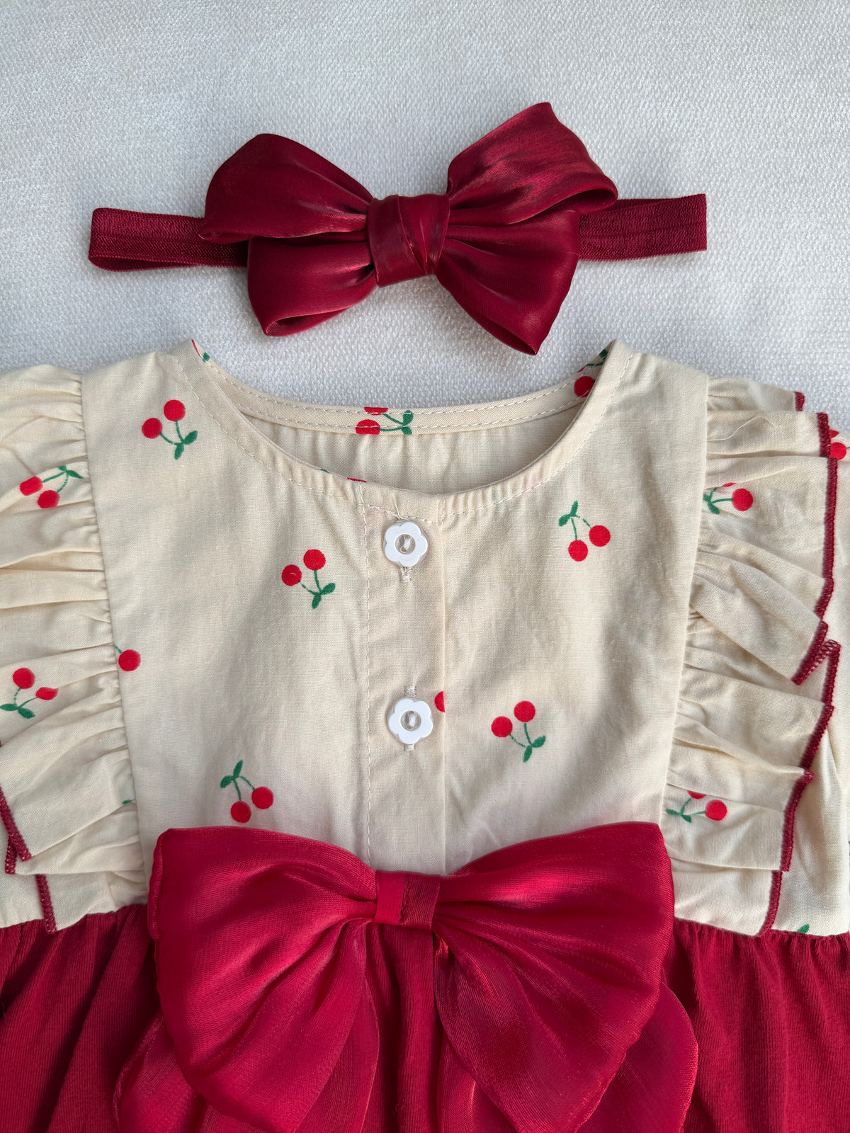 🍒 Cherry Bow Romper Set ❤️🎀
